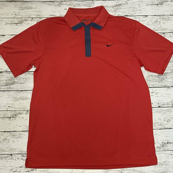 ナイキ Nike ポロシャツ ゴルフウェア 半袖シャツ GOLF golf ゴルフ Lサイズ メンズ赤 半袖ポロシャツ