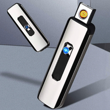 USB 充電式 ライター 電子ライター 黒 ブラック タバコ b_画像4
