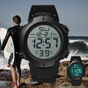 HONHX 腕時計 デジタル腕時計 ダイバーズウォッチ 3気圧防水 p