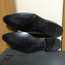 新品 Dior Homme ディオールオム ホールカット レザー シューズ 41 ブラック 黒 ワンピース 革靴 靴 ドレス ビジネス フォーマル 未使用_画像7