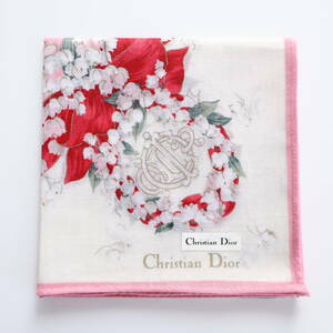 ■未使用　Christian Dior クリスチャンディオール　ハンカチ　すずらん　ピンク■