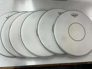  free shipping used REMO power stroke P77ko-tedo drumhead 14 -inch 6 pieces set 