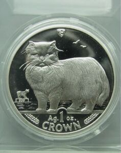 1989マン島猫銀貨1オンスproof 箱証明書付き