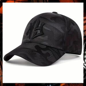 キャップ 帽子 ベースボール メンズ 黒 刺繍 ロゴ NY ブラック 調節 迷彩
