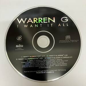 裸40 HIPHOP,R&B WARREN G - I WANT IT ALL INST,シングル CD 中古品