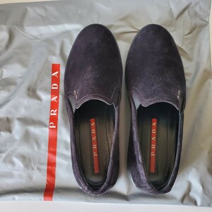 A49 PRADA プラダ ローカット スニーカー 3S 5802 36 1/2 スェード デッキシューズ