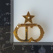 A64 美品 Christian Dior クリスチャンディオール CDロゴ ラインストーン ピンブローチ ピンバッチ コサージュ アクセサリー ゴールド_画像4