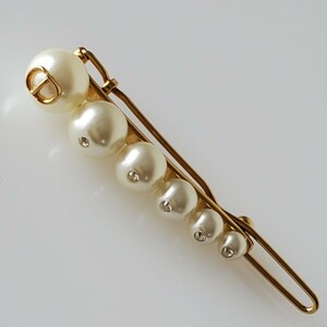 A68 beautiful goods ChristianDior Christian Dior hair barrette hairpin pearl 