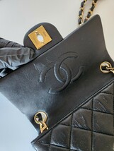 a59 美品　CHANEL シャネル ラムスキン　ミニマトラッセ　チェーンショルダーバッグ　黒　シール有り6番台　1円スタート_画像7