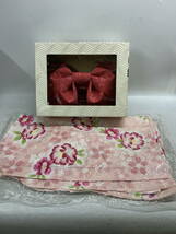 ●和装　お仕立て上がり浴衣（クリーニング済み）　作り帯　ピンク　花柄　中古(u240510_16)_画像1