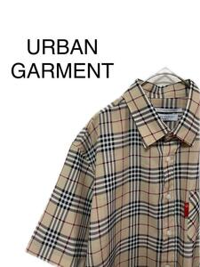 超美品　URBAN GARMENT ボタンダウン　半袖シャツ　チェック柄　古着