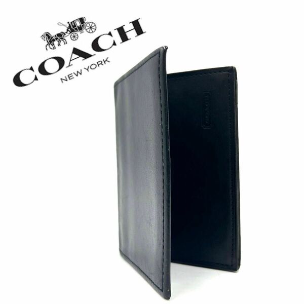 COACH コーチ　カードケース　名刺入れ　財布　札入れ　レザー　ブラック