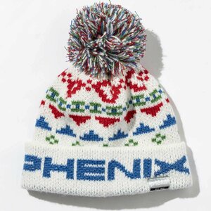 1557836-PHENIX/PHENIX エスニック ダブル ボーイズ ポン ビーニー ニット帽子 スキー/JF