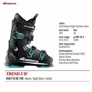 1445439-NORDICA/THE CRUISE S W lady's ski boots novice wide width /24