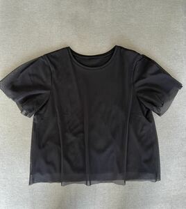 ロイスクレヨン 黒 カットソー Tシャツ 半袖 レース