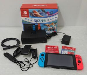 HH382-240508-049【中古】Nintendo Switch 本体 ニンテンドースイッチ バッテリー強化モデル Switch Sports セット 任天堂 ネオンカラー