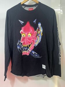 HH406-240517-127【中古】Supreme Demon Raglan L/S Top Black Sサイズ シュプリーム ブラック 鬼 プリント ロンT　Tシャツ メンズ