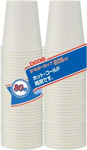 日本デキシー 紙カップ エコノウエアカップ 205mL 80個