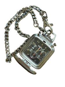 22078 ZIPPO/ Zippo карманные часы хронограф чёрный циферблат античный Vintage retro Junk 