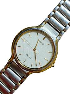 22082 Seiko Dolce quartz wristwatch men's SEIKO Vintage antique quartz fashion accessories 5E31-6A30 Junk 