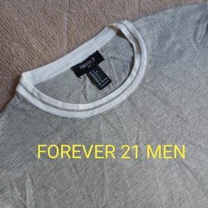 【FOREVER 21 MEN】 半袖ニット グレー メンズS