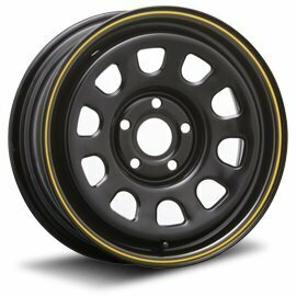 DAYTONA SS 15インチ 6.0J +30 5-108 ブラック（イエローライン） 4本セット デイトナ SS MLJ