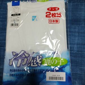 グンゼ　メンズ　L 半袖U首 シャツ　冷感鹿の子　2枚組み