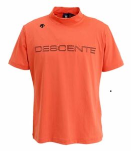 【美品】デサント ゴルフ モックネックシャツ 半袖 オレンジ系 メンズ Mサイズ 値下不可