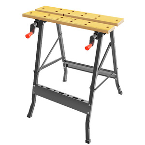  working bench work table wooden stainless steel folding all-purpose DIY stylish tabletop legs compact tool storage storage clamp counter top 