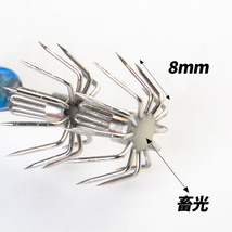 エギ 2.5号 セット 4本 釣り ルアー LED 自動点滅 フック ニードル 12.5g 10cm LED ライト 照明 集魚灯 浮き スッテ ドロッパー イカ タコ_画像4