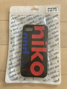 ★【niko and...】ニコアンド ロゴ スマホケース ブラック IPHONE６・６S・７・８ シリコン★
