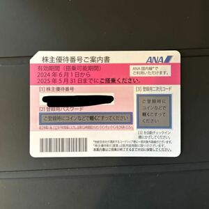 ANA 全日空 株主優待券　当日番号通知　25年5月末期限