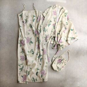 natural couture / 2way 浴衣 ワンピース 3点セット 巾着 アイボリー ナチュラルクチュール 簡単 花柄 フラワー 紫陽花