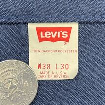 Dead Stock 90s USA製 Levi's 10517-6117 ブーツカット ポリエステル パンツ W38 L30 ネイビー リーバイス フレア スタプレ ヴィンテージ_画像4