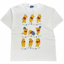 Disney くまのプーさん Tシャツ Winnie the Pooh 半袖 L ホワイト ムービー プーさん ディズニー キャラクター 90s 00s ヴィンテージ_画像1