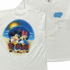 90s Disney Cruise Line Tシャツ L ホワイト 海 ビーチ Castaway Cay Bahamaミッキー ミニー マウス ディズニー クルーズ ヴィンテージ