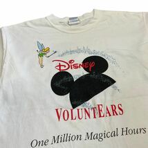 90s Walt Disney World 半袖 Tシャツ L ホワイト Mickey ティンカーベル ミッキー VOLUNTEARS ディズニー ヴィンテージ_画像4