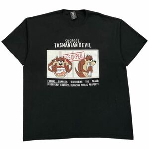 90s USA製 TAZタズ 半袖 Tシャツ XXL ブラック タズマニアンデビル ワーナーブラザーズ Looney Tunes ルーニーテューンズ ヴィンテージ