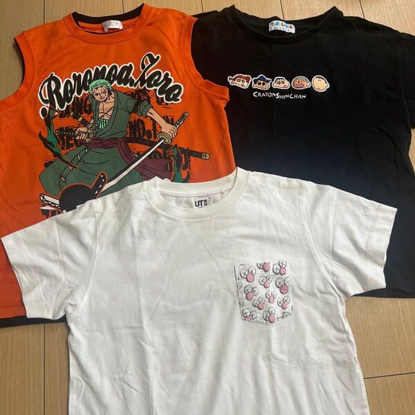 男の子Tシャツまとめ売りワンピースゾロ&クレヨンしんちゃん&UT150〜160サイズ