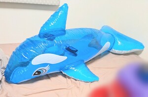 INTEX リトルホエール ライドオン 空ビ フロート 浮き輪 イルカ シャチ Inflatable Blue Whale Ride On Toy Pool Float Dolphin Rare