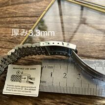 20mm 銀色　時計バンド　時計ベルト　ヴィンテージ　金属バンド　ロング　寸長　中古品_画像6