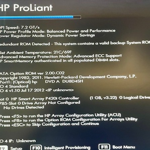 T3891 HP ProLiant DL360p Gen8 Xeon E5-2640 2.50GHz×2 CPU2基 メモリー32GB サーバー 現状品の画像4