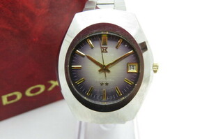 １円～【動作品】EDOX エドックス　オートマチック　AT 200254　メンズ腕時計　デイト　ブラウングラデーション文字盤　保管箱　4-11-35