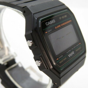 1円～【動作品】CASIO カシオ WR F-91W デジタル 腕時計 ブラック 4-11-45の画像3
