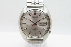 1円～【不動】SEIKO セイコー 5 ファイブ DX デラックス 6106-7000 AT 自動巻き　25石　メンズ腕時計　デイデイト　シルバー　5-4-5