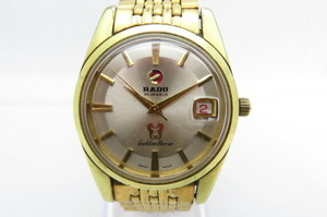 1 иен ~[ рабочий товар ]RADO Rado Golden Horse золотой шланг 11674/1 самозаводящиеся часы AT мужские наручные часы Date Gold 5-5-12