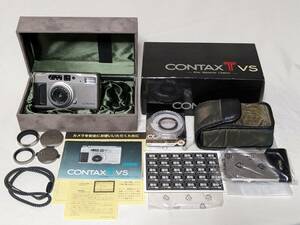 初期型CONTAX TVS データバック付き1オーナー 撮影回数少なめ レンズ美品 ファインダー綺麗 動作確認済 元箱備品オプション5点付き