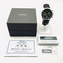 3434♭SEIKO セイコー 腕時計 SBTR017 SEIKO SELECTION クォーツ クロノグラフ 10気圧防水 グリーン文字盤 メンズ 【0425】_画像6