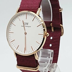 3559# Daniel we Lynn ton /DANIELWELLINGTON wristwatch DW00100271 quartz 3 atmospheric pressure waterproof white face lady's [0425]