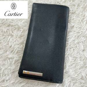 大人気　高級　中古cartier カルティエ 長財布 サイフ ブラック 黒　お札入れ